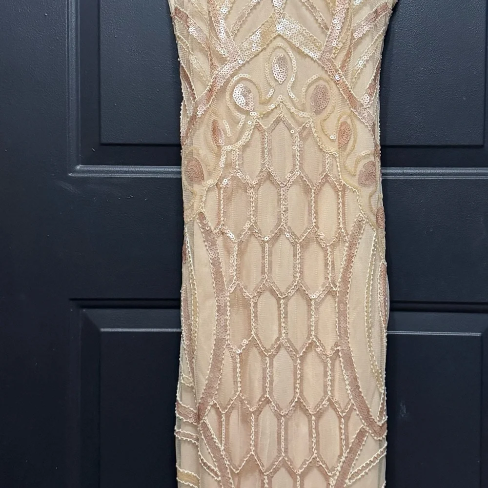 Metme Women's 1920s V Neck Sexy Straps Gatsby Party Dress Vintage Sequin Party - Picture 9 of 10